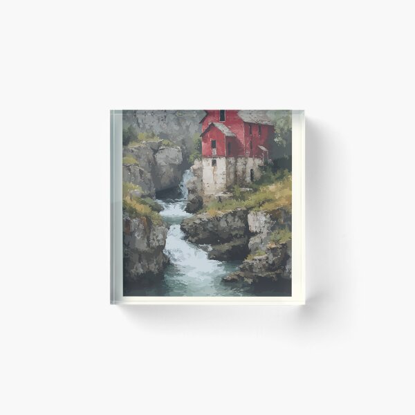 Item preview, St. George — New Brunswick Vintage Gorge Waterfall Art Print designed and sold by TuncGK.