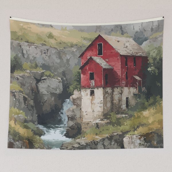 Item preview, St. George — New Brunswick Vintage Gorge Waterfall Art Print designed and sold by TuncGK.