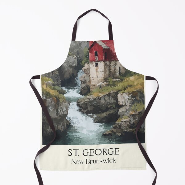 Item preview, St. George — New Brunswick Vintage Gorge Waterfall Art Print designed and sold by TuncGK.