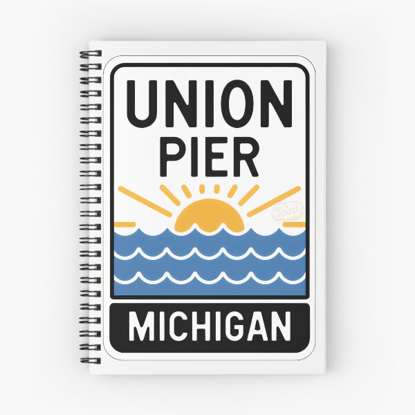 Item preview, Union Pier Michigan - Beach Road Sign designed and sold by TheOldMittenIllustrated.