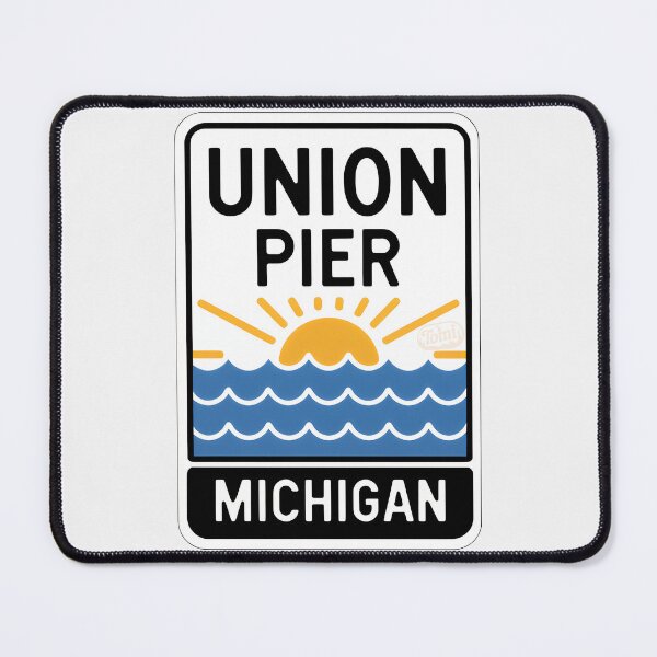 Item preview, Union Pier Michigan - Beach Road Sign designed and sold by TheOldMittenIllustrated.