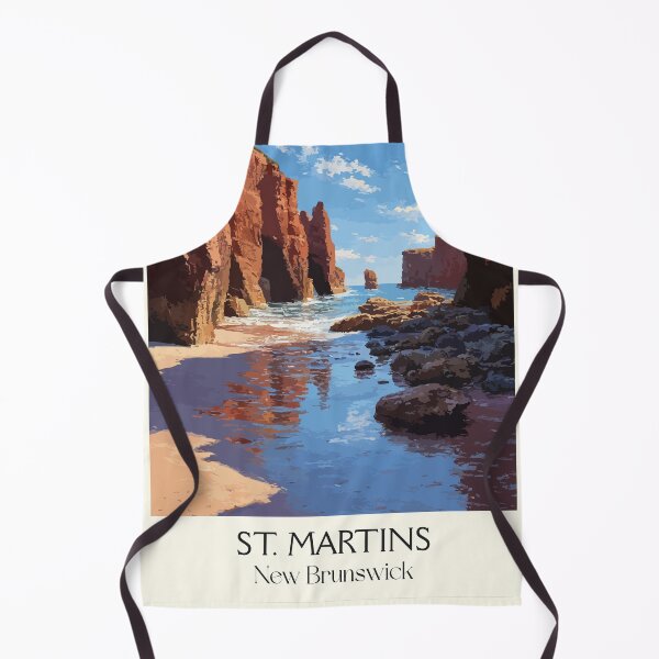 Item preview, St. Martins — New Brunswick Vintage Sea Caves Cliffs Art Print designed and sold by TuncGK.