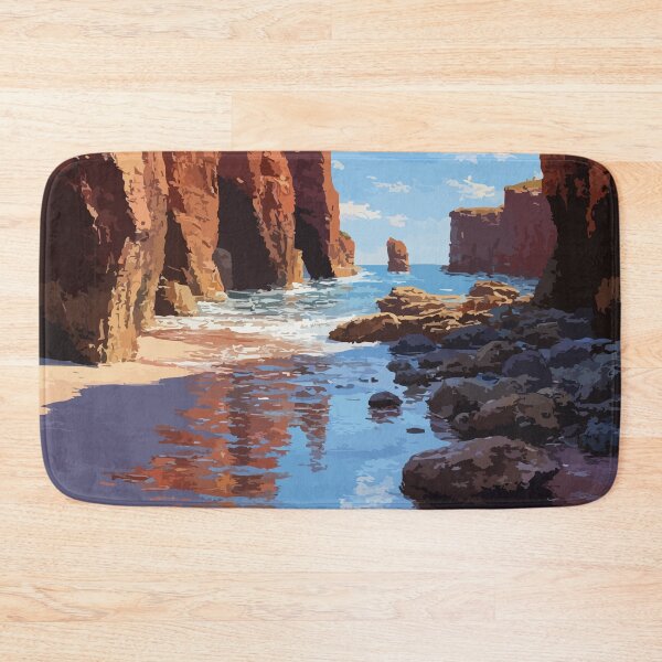Item preview, St. Martins — New Brunswick Vintage Sea Caves Cliffs Art Print designed and sold by TuncGK.