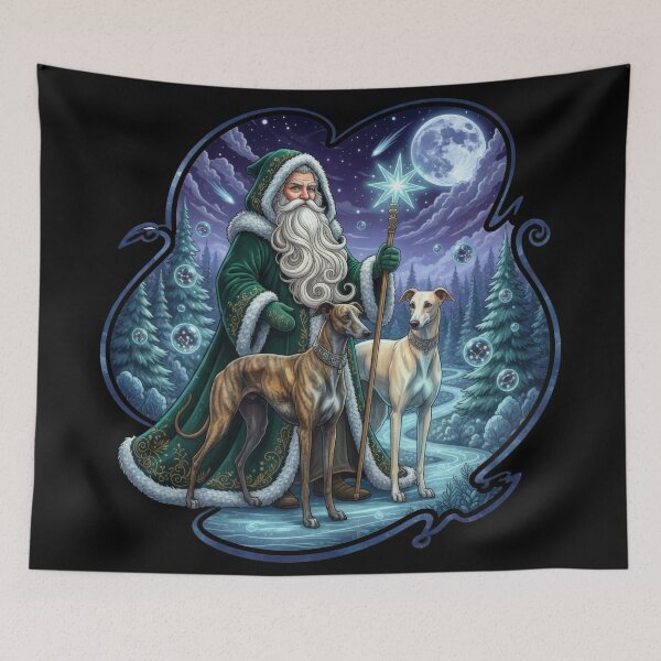 Item preview, Mystic Druid Santa and Two Dogs designed and sold by zoughlal.