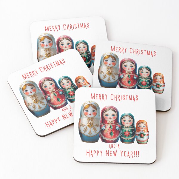 Item preview, Christmas Matryoshka Dolls – Merry Christmas and Happy New Year Russian Holiday Art designed and sold by PAPIRO SIGLO XXI.