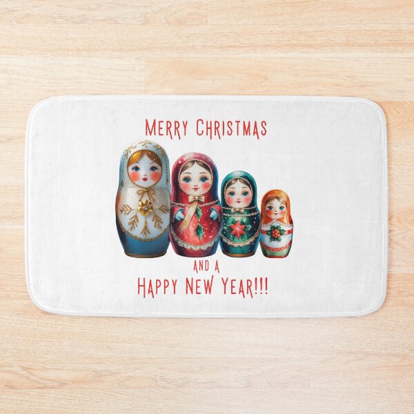 Item preview, Christmas Matryoshka Dolls – Merry Christmas and Happy New Year Russian Holiday Art designed and sold by PAPIRO SIGLO XXI.