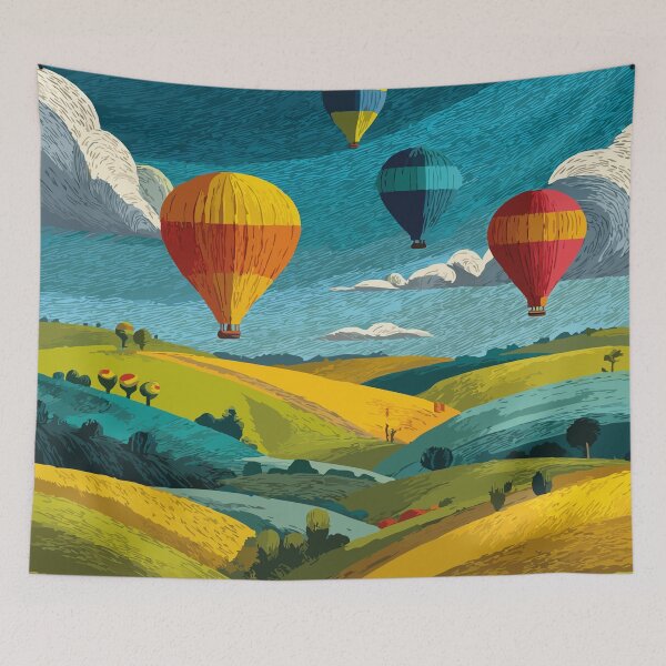 Item preview, Sussex New Brunswick Vibrant Hot Air Balloon Valley designed and sold by TuncGK.