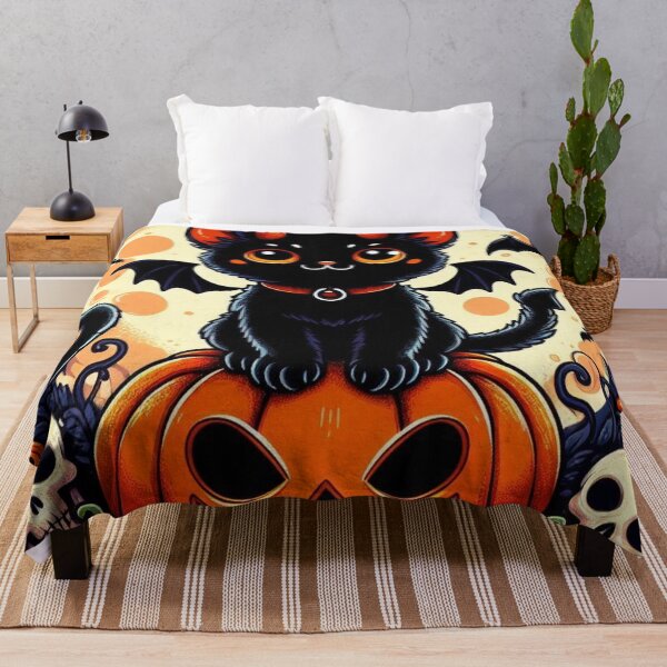 Item preview, Spooky Cute Demon Cat Halloween Pumpkin designed and sold by BigBlueArt.