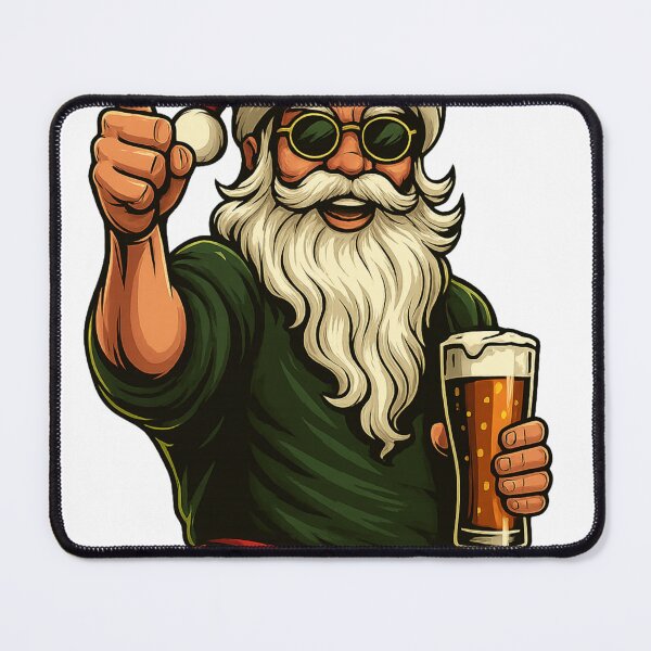 Item preview, Cool Santa with sunglasses and a beer in his hand designed and sold by Druschk0.