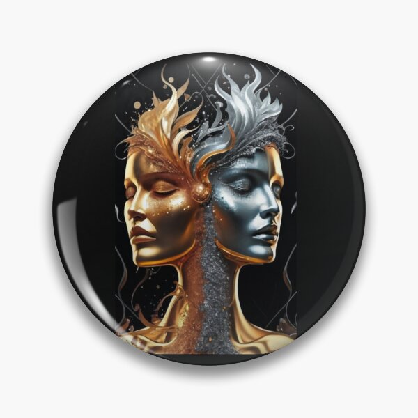 Item preview, logo picture illustration woman profile gold black butterflies designed and sold by gulka8.