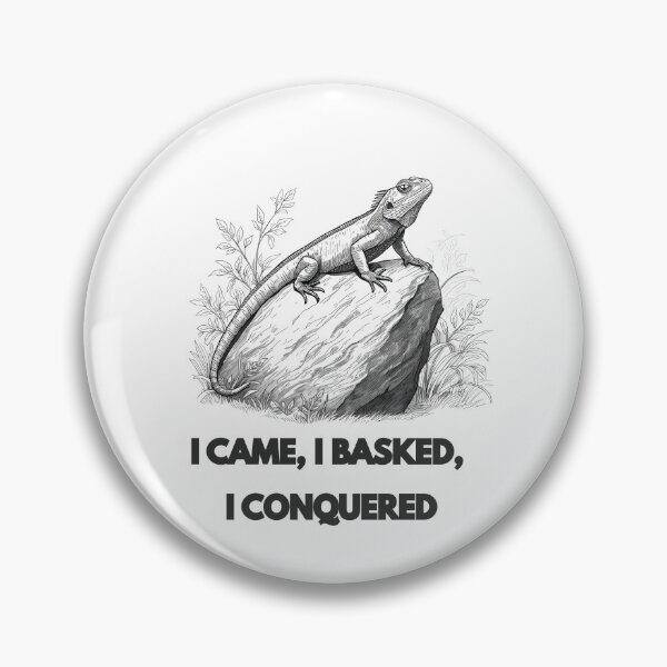 Item preview, I Came, I Basked, I Conquered – Reptile Basking Humor Illustration designed and sold by Panoramax.