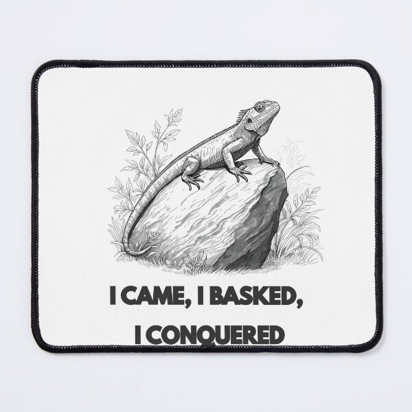 Item preview, I Came, I Basked, I Conquered – Reptile Basking Humor Illustration designed and sold by Panoramax.