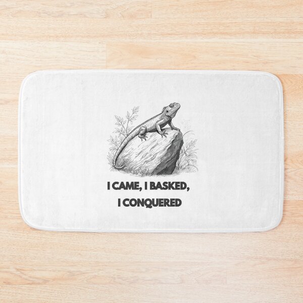 Item preview, I Came, I Basked, I Conquered – Reptile Basking Humor Illustration designed and sold by Panoramax.