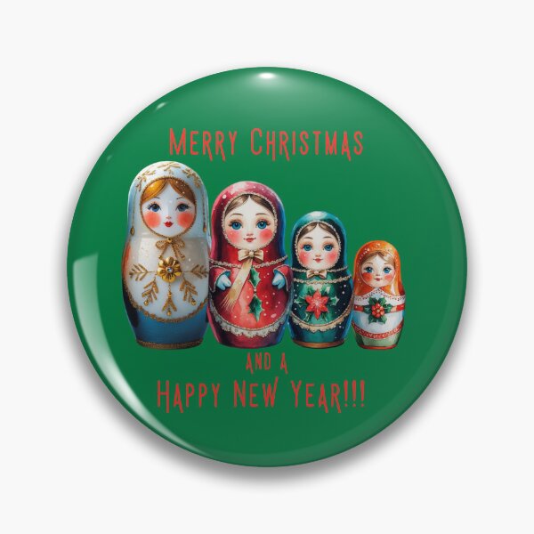 Item preview, Christmas Matryoshka Dolls – Merry Christmas and Happy New Year Russian Holiday Art -GREEN designed and sold by PAPIRO SIGLO XXI.
