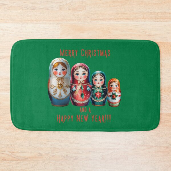 Item preview, Christmas Matryoshka Dolls – Merry Christmas and Happy New Year Russian Holiday Art -GREEN designed and sold by PAPIRO SIGLO XXI.