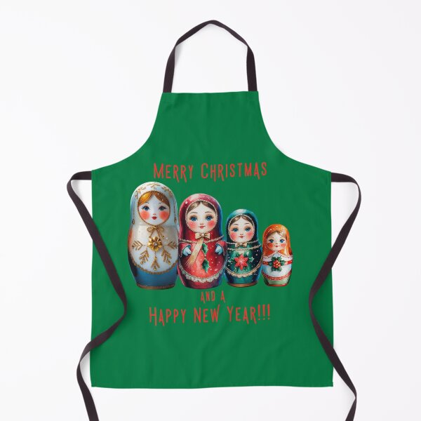 Item preview, Christmas Matryoshka Dolls – Merry Christmas and Happy New Year Russian Holiday Art -GREEN designed and sold by PAPIRO SIGLO XXI.