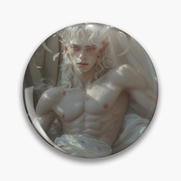 Item preview, Ethereal Frost King: Handsome Horned Deity Portrait designed and sold by David R Sawin The Architects Of Eden.