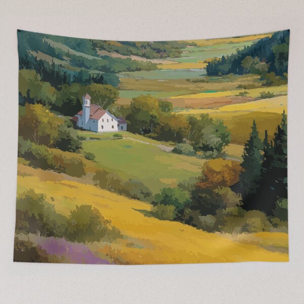 Item preview, Memramcook, New Brunswick Art Print - Watercolor Landscape designed and sold by TuncGK.