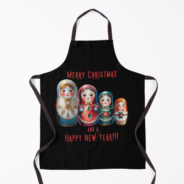 Item preview, Christmas Matryoshka Dolls – Merry Christmas and Happy New Year Russian Holiday Art -BLACK designed and sold by PAPIRO SIGLO XXI.