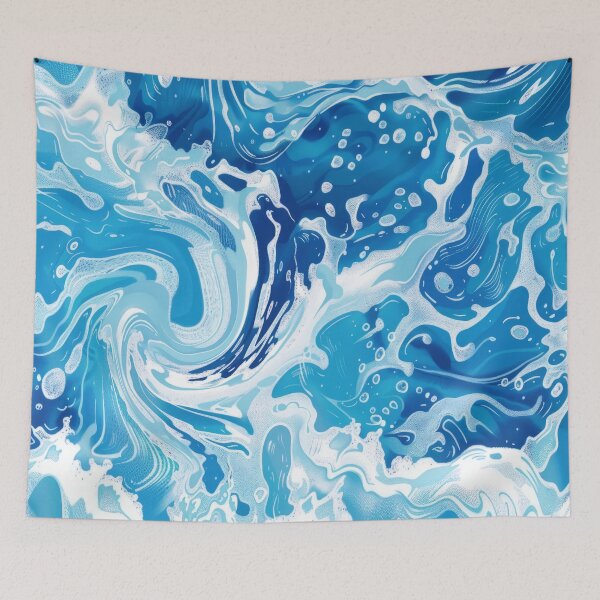 Item preview, Frothy Blue Waves Abstract Pattern designed and sold by Shawnsonartshop.