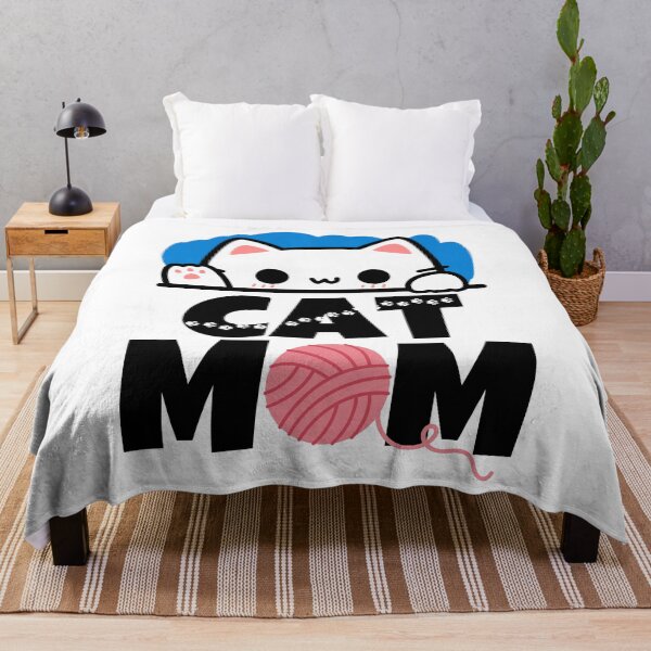 Item preview, Kawaii Cat Mom - Peeking Cat Paw Prints & Yarn designed and sold by LagomCreative.
