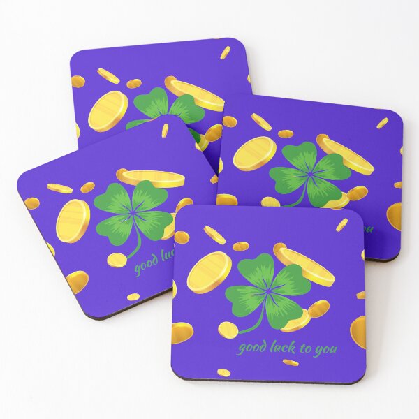 Item preview, Lucky Clover & Golden Coins Illustration designed and sold by doktordanTemiz.