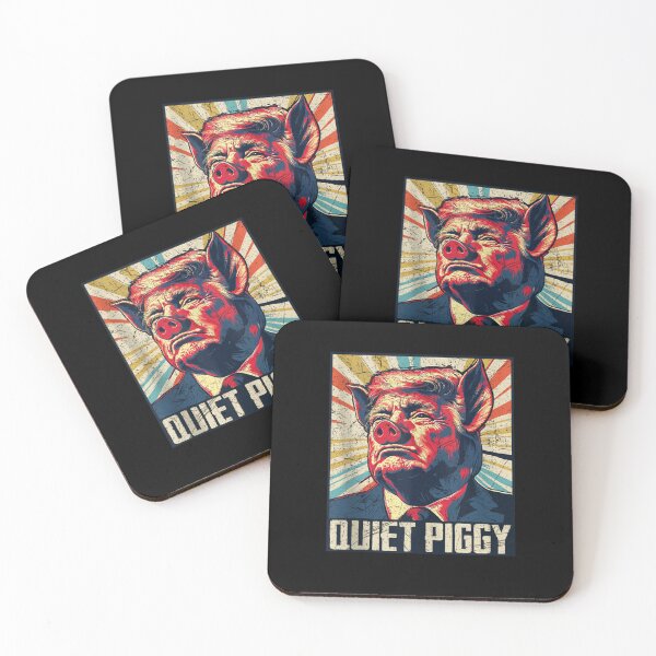 Item preview, Vintage Retro Quiet Piggy Trump Political Trendy Funny Pig designed and sold by ArtFunDib.