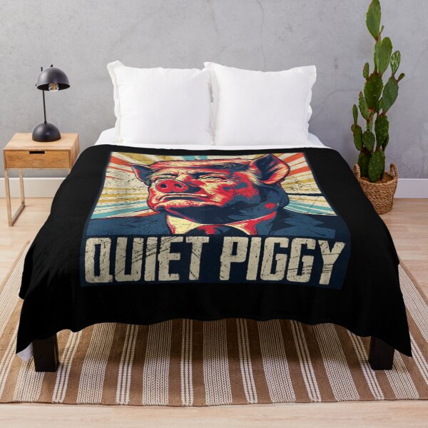 Item preview, Vintage Retro Quiet Piggy Trump Political Trendy Funny Pig designed and sold by ArtFunDib.