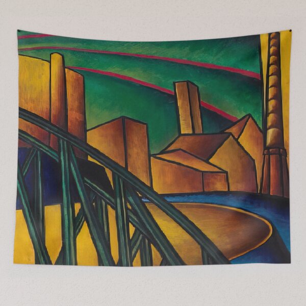 Item preview, Landscape With Bridge At Óbuda Hajogyar Laszlo Moholy Nagy designed and sold by meldefiart.