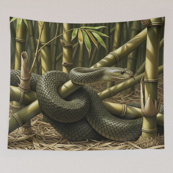 Item preview, Black mamba in the bamboo forest designed and sold by LP-ART by Lutz Peter.
