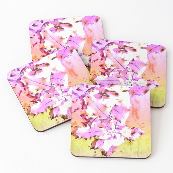 Item preview, Holly Leaves in Pale Pink and Yellow designed and sold by mavicfe.