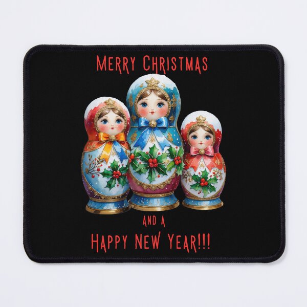 Item preview, Christmas Matryoshka Dolls – Festive Russian Nesting Doll Holiday Art - BLACK designed and sold by PAPIRO SIGLO XXI.