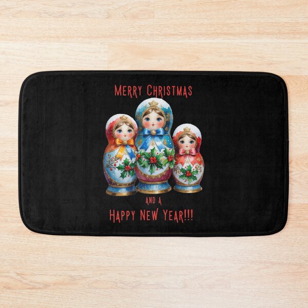Item preview, Christmas Matryoshka Dolls – Festive Russian Nesting Doll Holiday Art - BLACK designed and sold by PAPIRO SIGLO XXI.