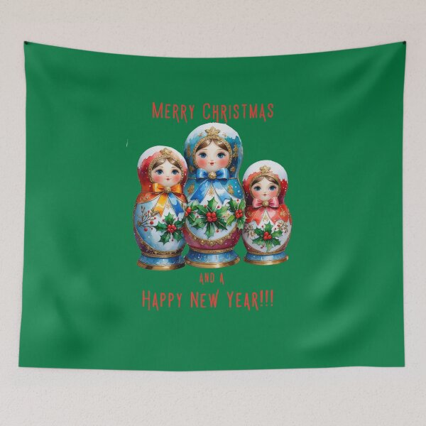 Item preview, Christmas Matryoshka Dolls – Festive Russian Nesting Doll Holiday Art - GREEN designed and sold by PAPIRO SIGLO XXI.