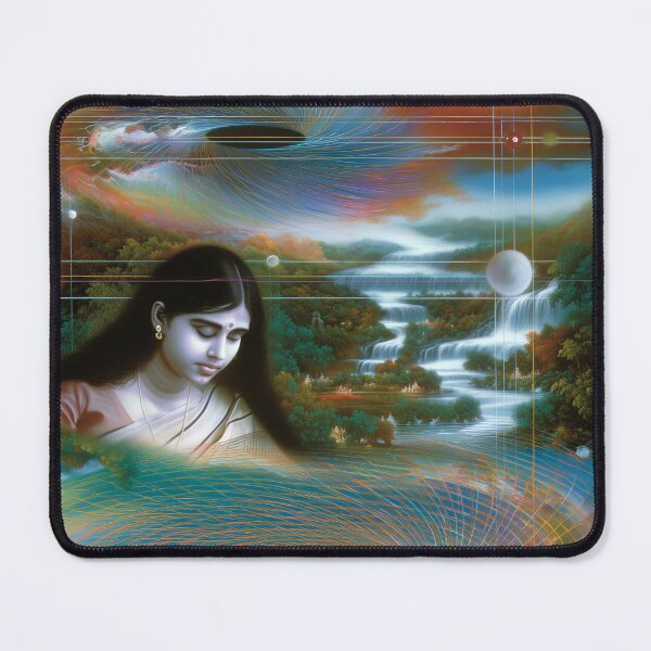 Item preview, Cosmic Parvati – Surreal Divine Feminine with Black Holes and Temples designed and sold by Mystikos Art.