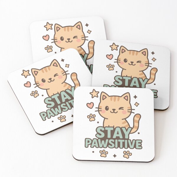 Item preview, Stay Pawsitive Winking Cat Tee – Whiskerly Cute Motivational Shirt designed and sold by WhiskerlyGfx.
