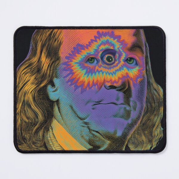 Item preview, Third Eye Franklin – Psychedelic Currency Portrait with Enlightened Twist designed and sold by Mystikos Art.