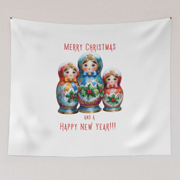 Item preview, Christmas Matryoshka Dolls – Festive Russian Nesting Doll Holiday Art designed and sold by PAPIRO SIGLO XXI.