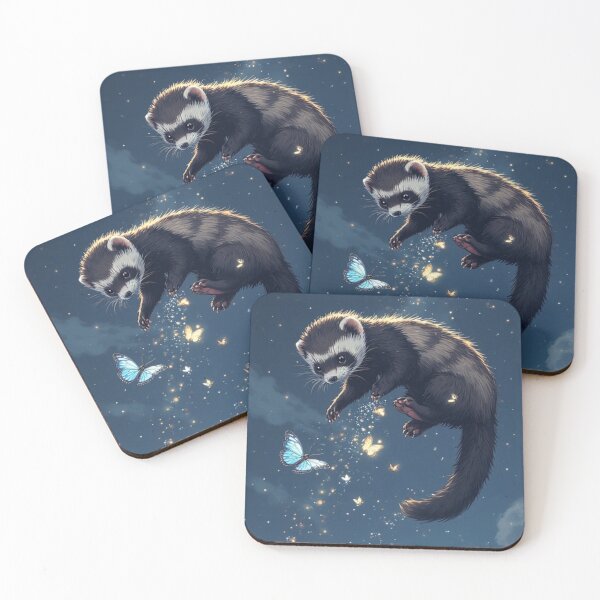 Item preview, ferret and butterflies designed and sold by vinniespeer.