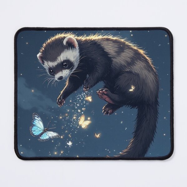 Item preview, ferret and butterflies designed and sold by vinniespeer.