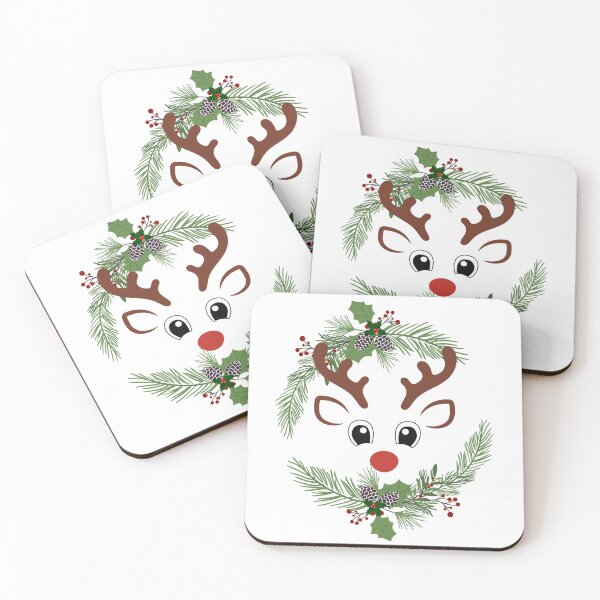 Item preview, Merry Christmas. Christmas Wreath With a Reindeer Head. designed and sold by Dinasshop.