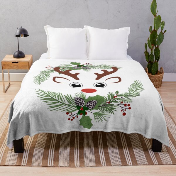 Item preview, Merry Christmas. Christmas Wreath With a Reindeer Head. designed and sold by Dinasshop.
