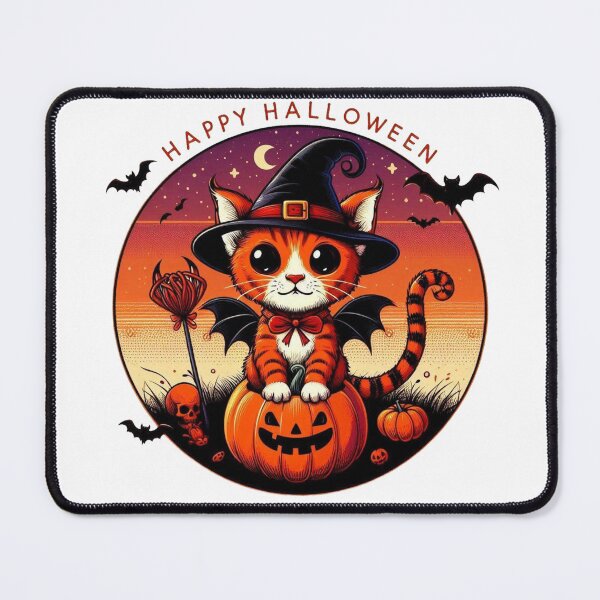Item preview, Witchy Black Cat Halloween Pumpkin Books designed and sold by BigBlueArt.