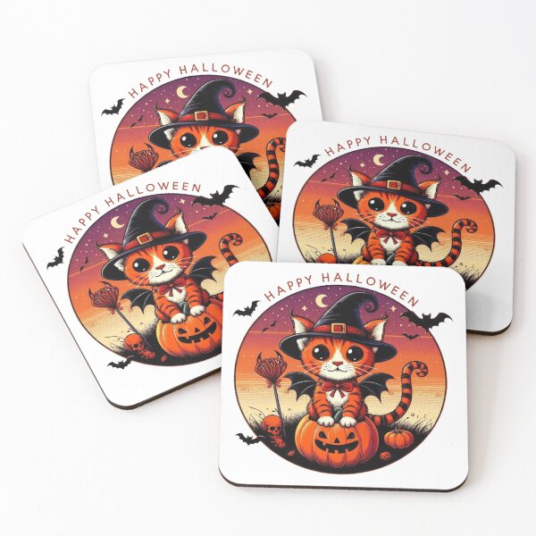 Item preview, Witchy Black Cat Halloween Pumpkin Books designed and sold by BigBlueArt.