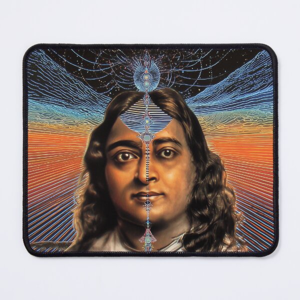 Item preview, Yogananda, Fractal Ascension – Surreal Cosmic Portrait of Consciousness and Earth Connection designed and sold by Mystikos Art.