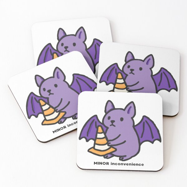 Item preview, Minor Inconvenience Bat – Funny Doodle Bat With Traffic Cone Sticker designed and sold by MartynaMakes.