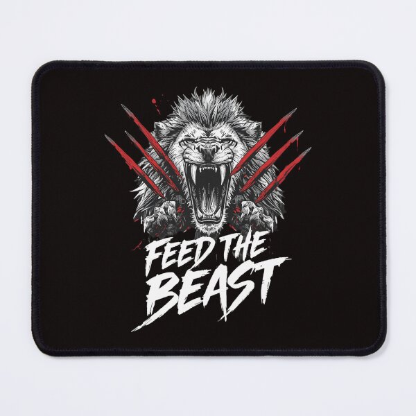 Item preview, Feed The Beast Lion - Aggressive Roar Hardcore Gym Motivation designed and sold by Iron Skull.