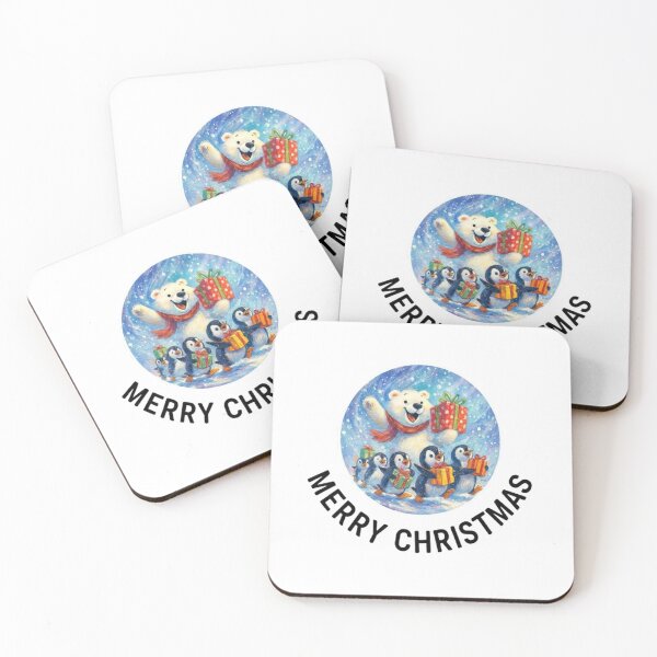 Item preview, Polar Bear & Penguin in Christmas Scarves designed and sold by Angelle55.