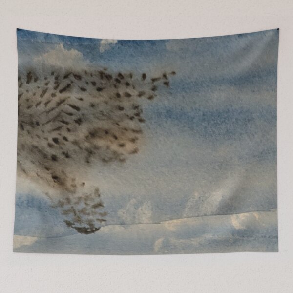 Item preview, Murmuration, starlings in flight- original watercolor designed and sold by fishpressink.