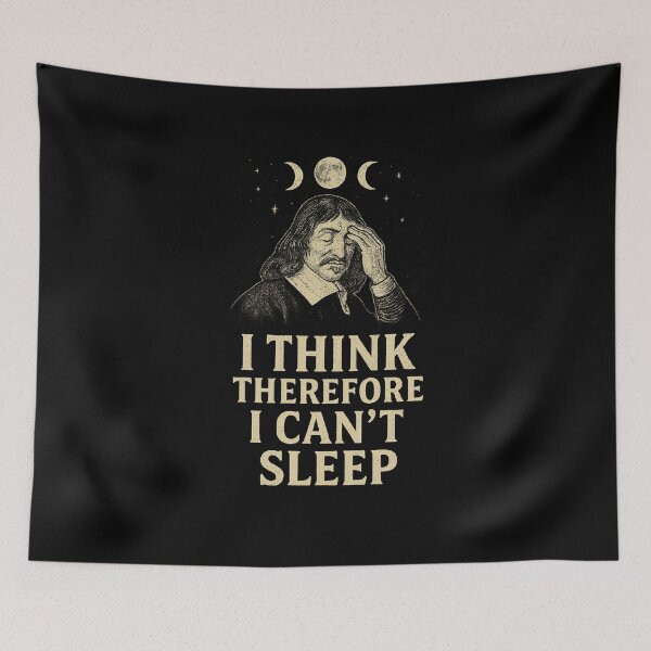 Item preview, Descartes Overthinking “I Can’t Sleep” Philosophy  designed and sold by The Junto Shop.